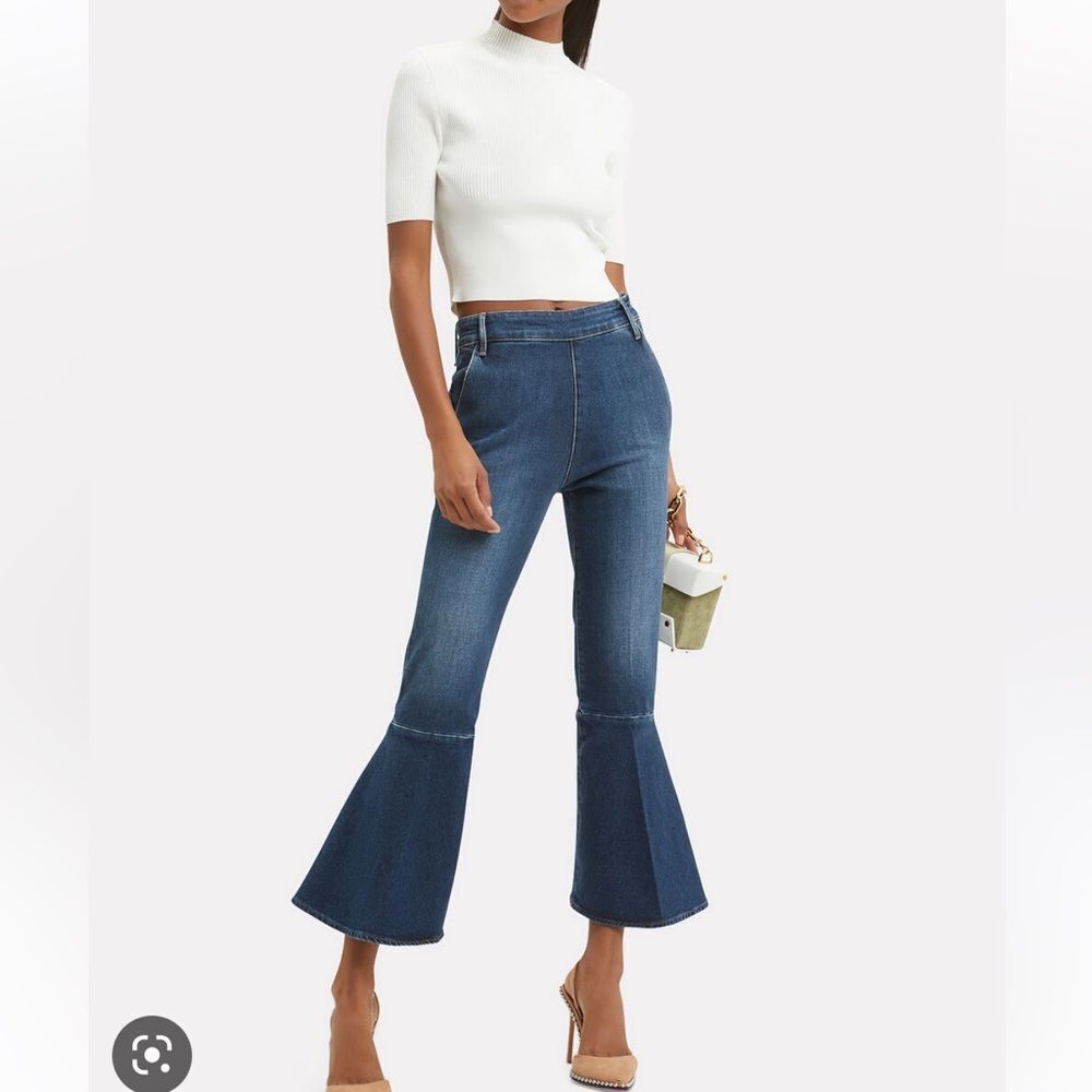 NWT 275.00 FRAME Flounce Side Zip Jeans Size 25